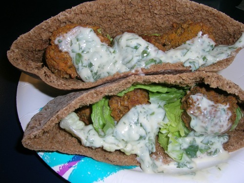 vegan yam falafels