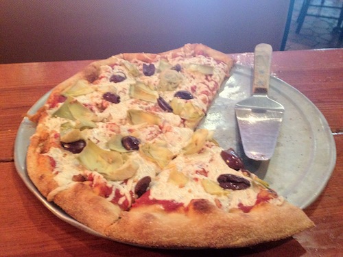 vegan pizza from Mellow Mushroom